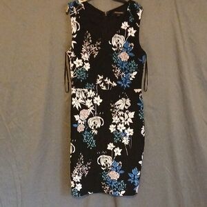 Banana Republic Black Floral Midi Dress
